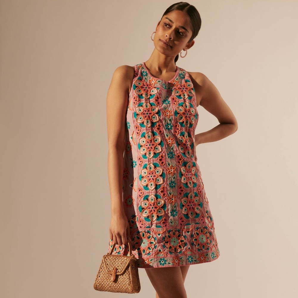 NWT - Anthropologie Embroidered & Appliquéd Dress - Size 6
